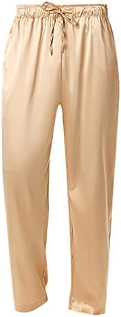 Calça qlazo mass calças casuais masculinas soltas de seda cetim de ioga calças de fitness esportivo
