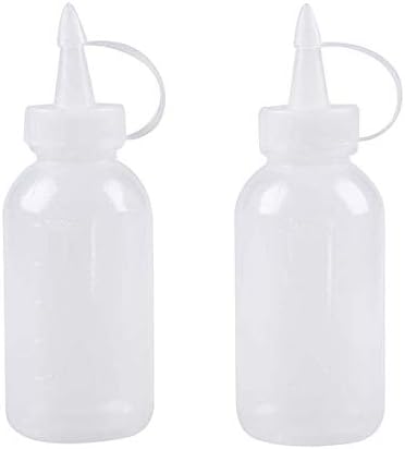 Parafuso cozinha quente molho de plástico Óleo Dispensação de líquido Squeeze Bottle 100cc 2 PCs -