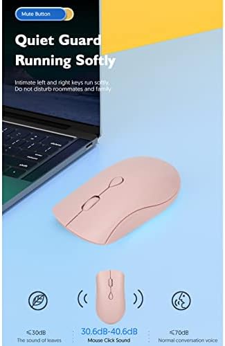 Mouse sem fio Zunate, mouse óptico ergonômico de 1600dpi, 2,4g com receptor nano USB, ratos de computador Bluetooth recarregáveis