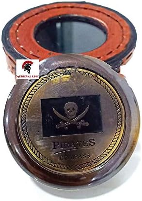 Piratas épicos medievais do Caribe Jack Sparrow 2 Pocket Antique Brass Compass