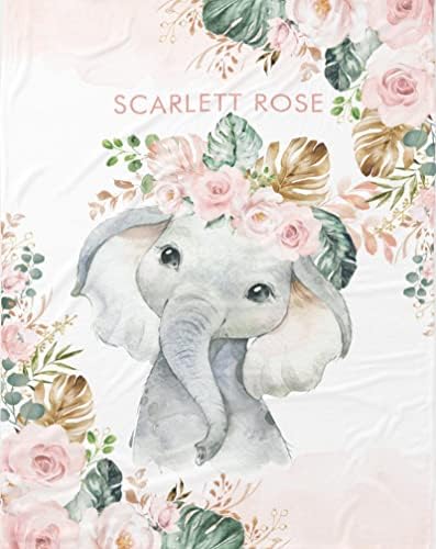 Seamaid personalizados cobertores de bebê com nome de elefante personalizado em espaços em branco para meninos meninos berçários