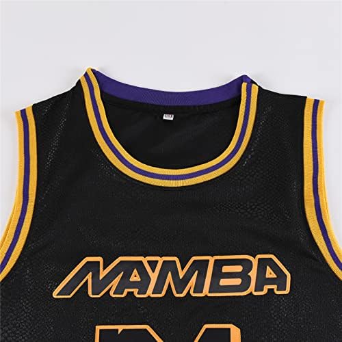 TDSEOGHC Mens Basketball Jeresy 24 8 Camisa de basquete Retro Sports Black/Yellow