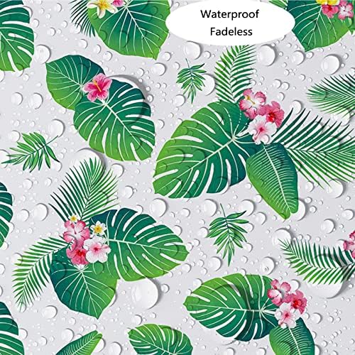 Uomnicue Hawaii luau folhas de palmeira decorações de festa de mesa, 2 pacote de plástico descartável de plástico descartável capas de mesa retângulo de palmeira verde folhas de mesa para a praia havaí decoração de festa