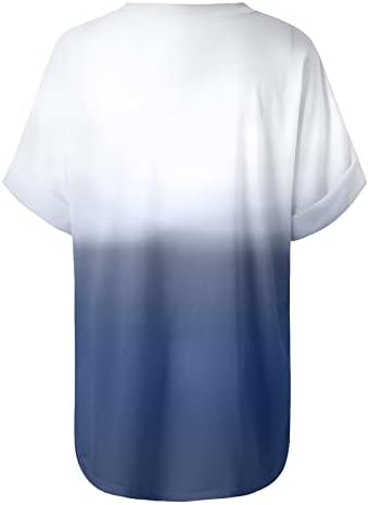 Tops de verão Floral feminino casual manga curta V camisetas de pescoço tamas tie corante de moda impressa de túnica lateral