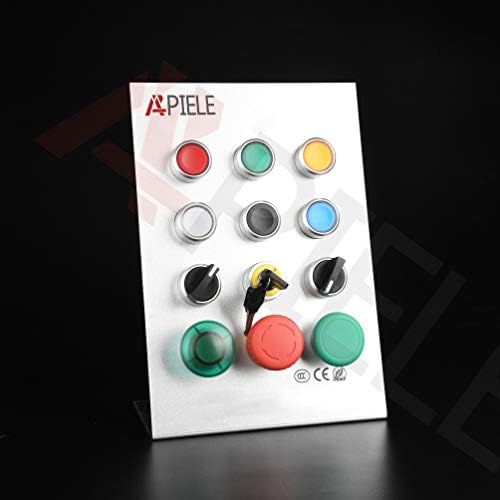APIELE 2 PCS 22mm Press botão momentâneo de plástico interruptor 10A 440V 1NO1NC DPST Verde vermelho
