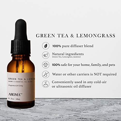Chá verde aromatech e capim -limão para difusores de aroma de petróleo - 10 mililiter