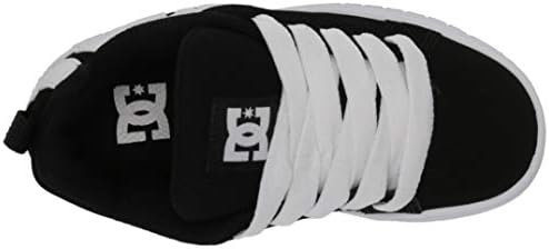 Sapato de skate da Courfik da DC Boy, Black/White, 6,5 M Us