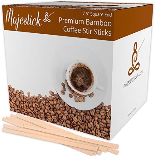 Majestick Goods Bamboo Coffee de madeira Sty Sticks 1000 contagem | Esfrucinas de café de madeira premium de 7,5 | Bacha de