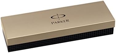 Parker Gold Trim com acabamento banhado de esfera retrátil com ponta média, presente - preto