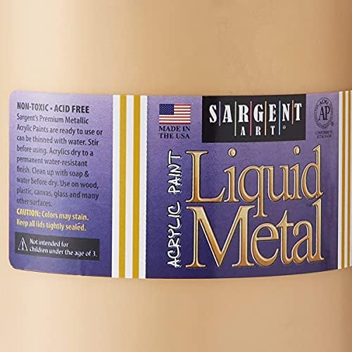 Arte sargent, tinta acrílica de metal líquido dourado, 64 oz, 64 fl oz