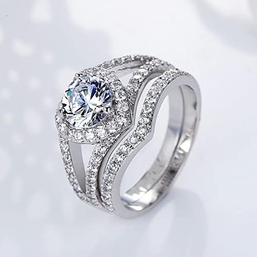 2023 Novos acessórios Conjunto de engajamento Lady Zirconia Anel de moda criativo anéis de anel criativo para minha filha toque