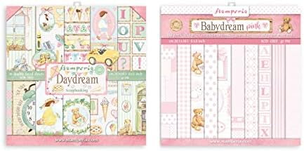 Stamperia International Kft Dream Dream Baby Rosa Pacote: 8 '' x 8 '' Padra de papel de dupla face + 8 '' x 8 '' Planta de papel