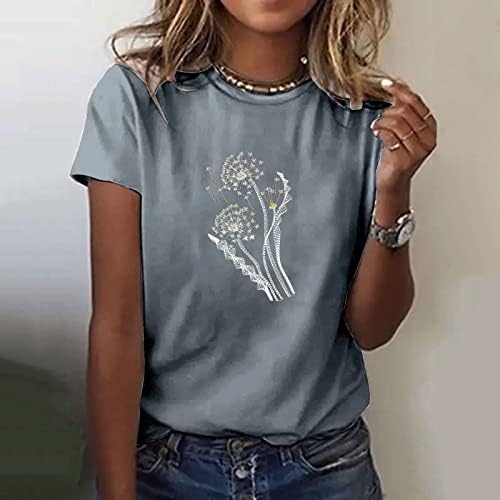Camisa de Páscoa impressa fofa para mulher tops casuais soltos de férias redonda de manga curta camiseta de camiseta gráfica camiseta