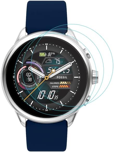 Pacote de 3 pacote para fóssil Gen 6 Protetor de bem-estar vidro temperado para fósseis Gen 6 44mm Smartwatch Smartwatch