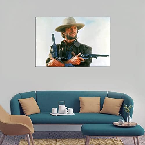 Vintage Clint Eastwood Josey Wales Poster de Arte de Canvas e Priguração de Arte da Parede Imprimir Modern Family Bedroom Decor Posters 12x18inch