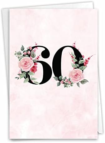 Nobleworks - 60º cartão de aniversário marco com 5 x 7 polegadas Envelope Floral Idade 60 C8257MBG
