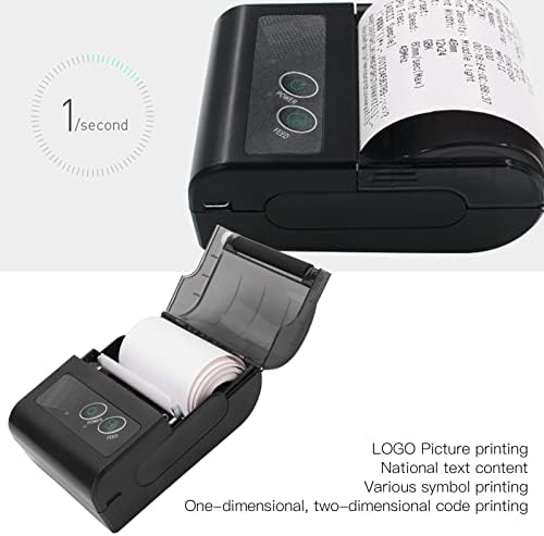 Impressora de recebimento gowenic, pequena e portátil, impressora de fatura de recebimento, compatível para, para iOS, Bateria recarregável de 1500mAh de 1500mAh
