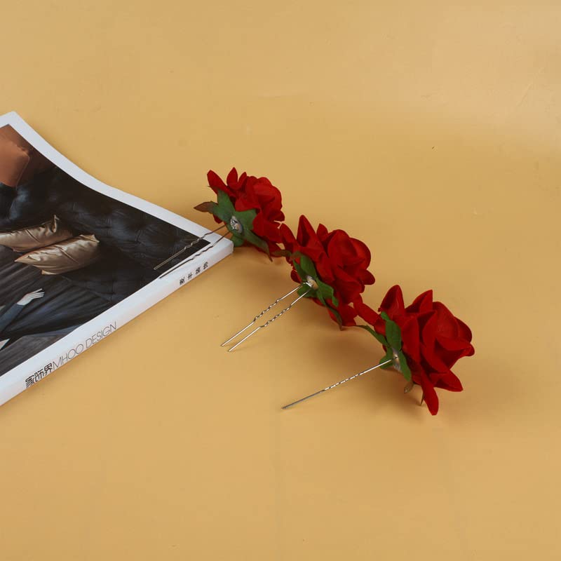 Flores de rosa Barretas de cabelo para mulheres pinos de cabelo de flores Acessórios de cabelo de rosas para mulheres para festa de casamento