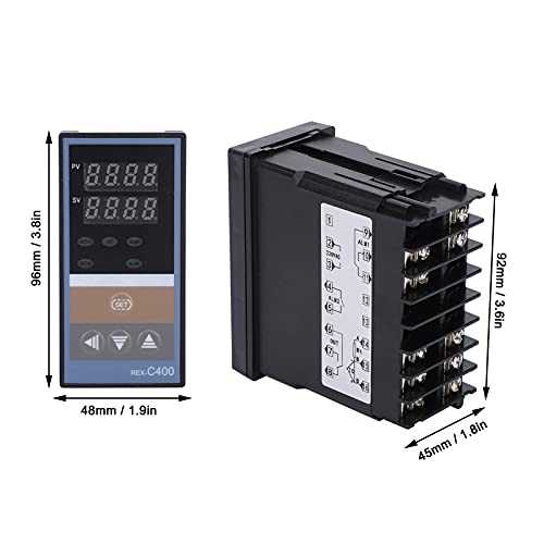 FAFEICY REX-C400FK02-MXDA Controlador de temperatura digital 220VAC, 1 ~ 999 ℃/33,8 ~ 1830.2 ℉ Interruptor do controlador