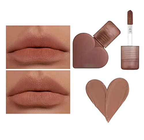 Xiahium en cosméticos glitter amor veludo não bastão xícara de lábio de aroma em forma de ar em forma de coração Lip lip lipstick
