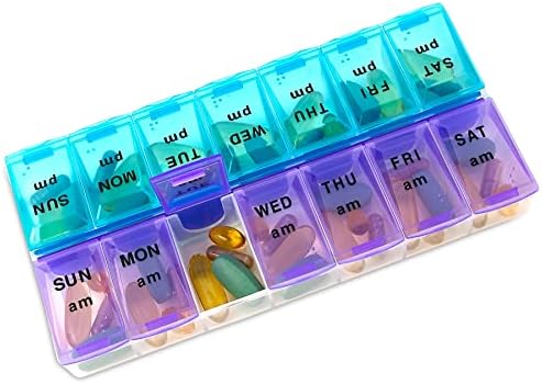 Organizador semanal de comprimidos da Medca, duas vezes por dia, 1 organizador de comprimidos