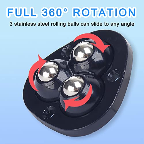 8pcs Mini rodas de gole de rodízio para pequenos aparelhos, rodas de lançador de auto -rotação de 360 ​​°, rolos de aço inoxidável