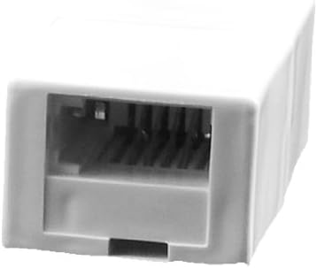 UXCELL BT 6P4C Couplador de telefone feminino e conector para telefone fixo, branco