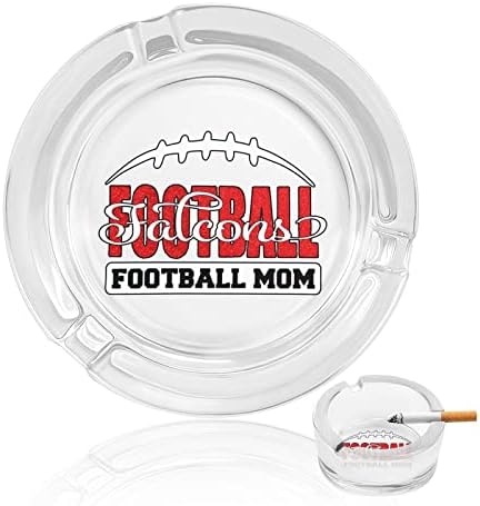 Futebol mamãe de vidro cinzeiro para cigarros redondo bandeja de cinzas portátil portátil titular de cinzas para externo interior