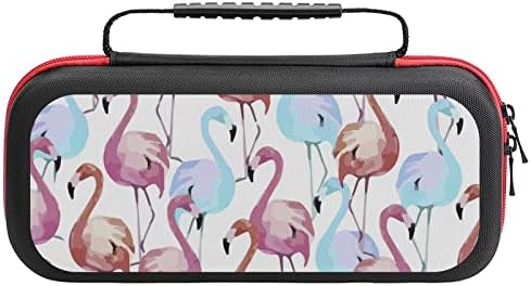 Caixa de transporte de flamingo em aquarela para troca de bolsa de armazenamento portátil de viagem portátil bolsa de concha dura