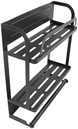Rack de armazenamento de cozinha de cozinha de refrigerador magnético Rack de armazenamento multifuncional com suportes de papel toalha