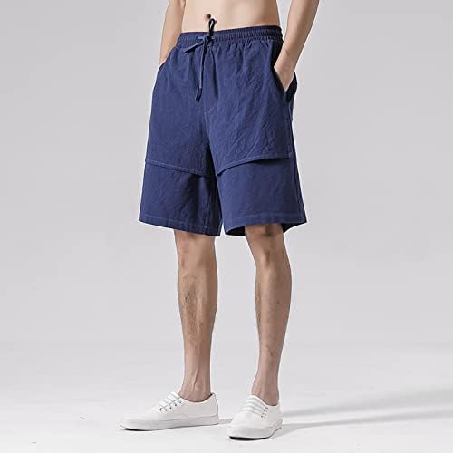 Shorts para exercícios shorts de cor sólidos masculinos esportes masculinos de parágrafos finos soltos compressão de algodão