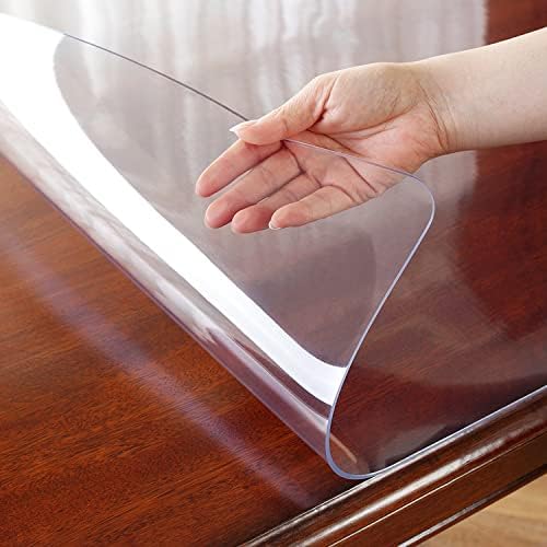 OSTEPDECOR 24 x 48 polegadas Clear Table Protector, protetor de tampa de mesa transparente de 1,5 mm de espessura, protetor
