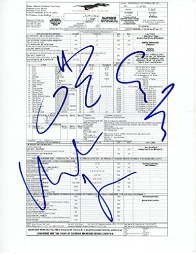 Tom Hardy, Christopher Nolan e Christian Bale Cast Autograph - The Dark Knight Rises Production Call Sheet - Anne Hathaway,