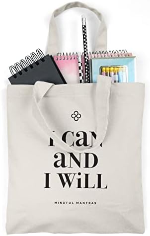 Bag de Tote de Canvas Inspirador - Eu posso e vou dar uma sacola para Bag do Gift Motivational Affirmation Tote Bag