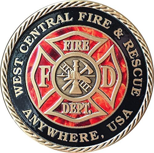 Wendells Conjunto de 10 bombeiros personalizados e medalhão de bombeiros de bronze de bronze 1 9/16 Medalhão de bombeiro
