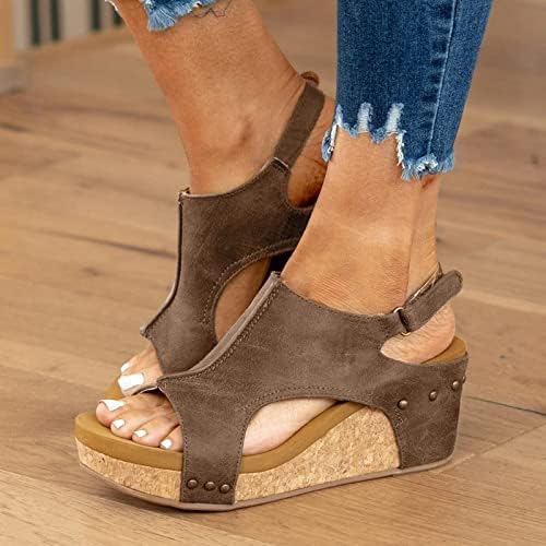 Sandálias femininas plataforma de verão plana de verão sandálias de salto alto sandálias casuais sapatos abertos de pé romano