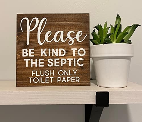 Por favor, seja gentil com a fossa séptica Flush, signo de papel higiênico - casa de fazenda Half Banheiro Decoração - Informações