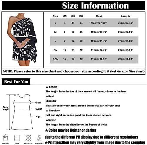 Vestidos de moda de primavera feminina 2023, feminina moda casual impresso um vestido de manga de boneca de um ombro de ombro