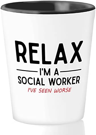 Bubble abraça o assistente social Shot Glass 1.5 oz - Somente porque - trabalho de trabalho Women Women Charity Community Office