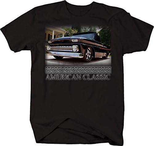 Muscle Car Classic Car C10 Black & Chrome Truck 1960-66 Camiseta para homens