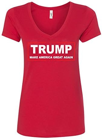 T-shirt de decote em V de Trump feminino torna a América ótima de novo