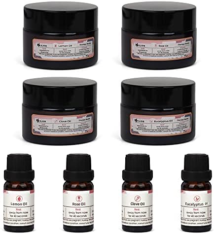 Ilios Kit de treinamento de cheiro olfativo, 4 óleos essenciais, toda aromaterapia estimulante natural para perda de sentidos