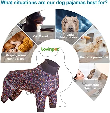 LOVINPET Pitbull Dog Bodysuit, Pijamas de recuperação pós -cirurgia, macacão de cachorro Pullover com faixa reflexiva,