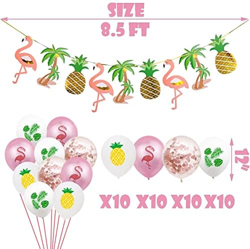 Decorações de festa de praia de verão Balões de festa de ouro rosa praias praias de coco Treça de despedida de solteira banner