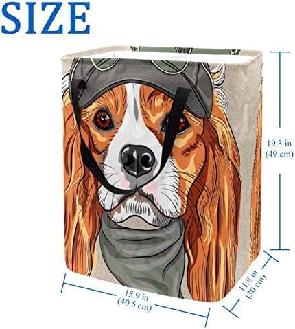 Cão de desenho animado engraçado cães estampas de estampa colapsível cesto de lavanderia, cestas de lavanderia à