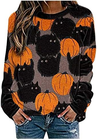 Pullover de manga comprida feminina Pumpkin-Sweatshirt