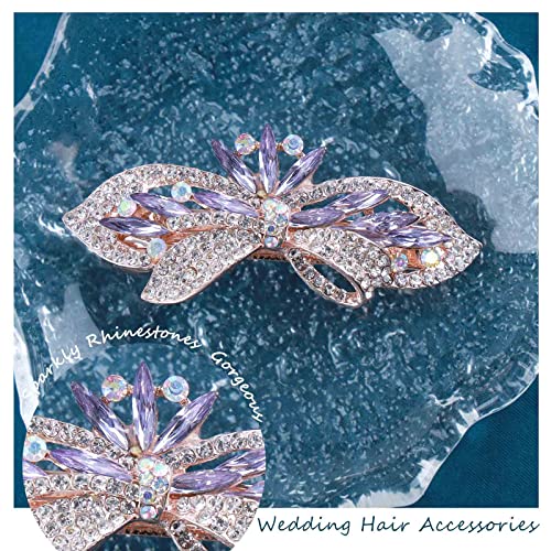 Larancie Bridal Rhinestones clipe de cabelo clipe de cristal de ouro jóias jóias de cristal barretas de casamento acessórios