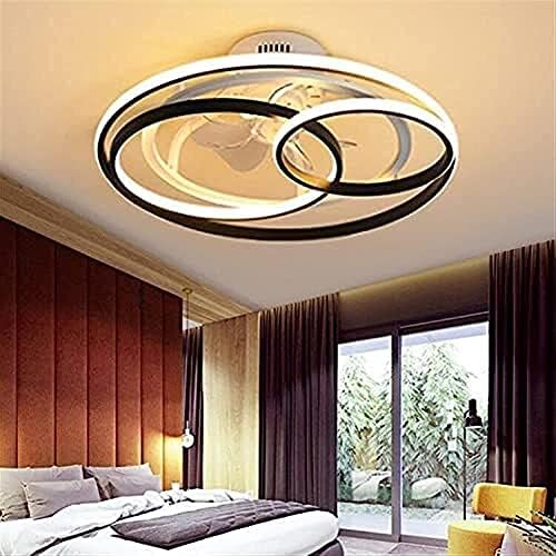 Ventiladores de teto cutyz com lâmpadas, leis de teto de ventilador moderno luz criativa círculo duplo de círculo