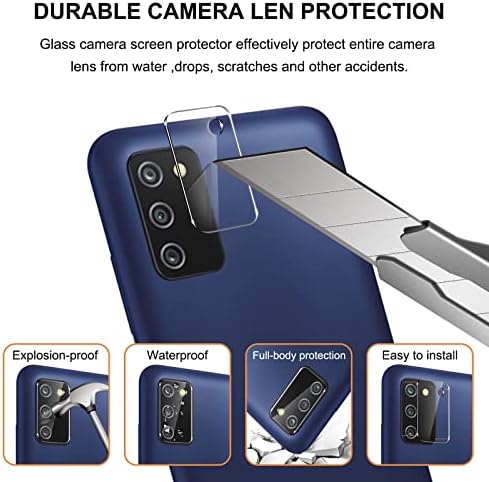 [2+2 pacote] Protetor de tela de privacidade para o Samsung Galaxy A03S/A02S com protetor de lente da câmera, protetor de tela anti-spy, vidro temperado 9H dureza compatível com o Samsung Galaxy A03S/A02S 6,5 polegadas
