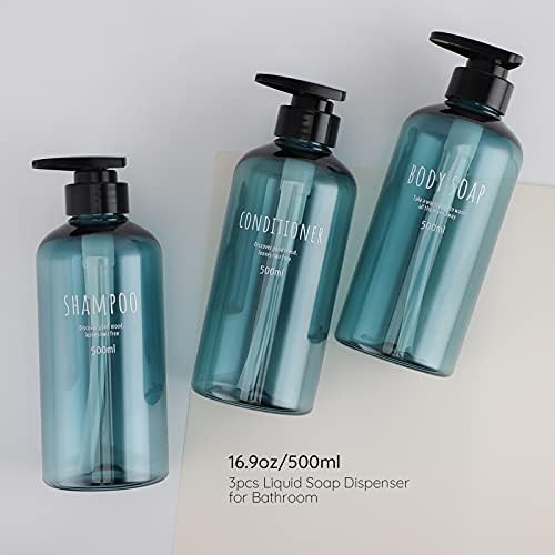 Segbeauty shampoo garrafas com bomba, garrafa de chuveiro de 16 onças de chuveiro reabastecido, 3 pacote de pacote